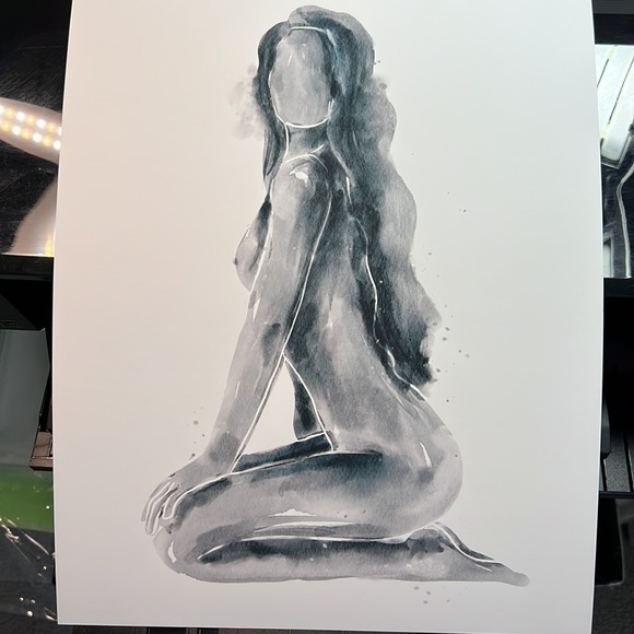 Watercolor Abstract Nude Woman Portrait Print Poster Unframed - Picture 14 of 14